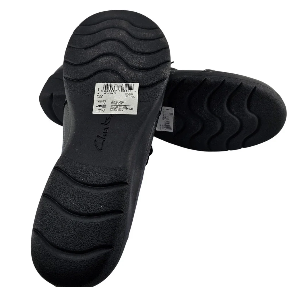 Clarks‎ Women's Cheyn Madi Black Leather Slip On Loafers Shoes SZ 7.5 M 61246006 - Picture 6 of 10